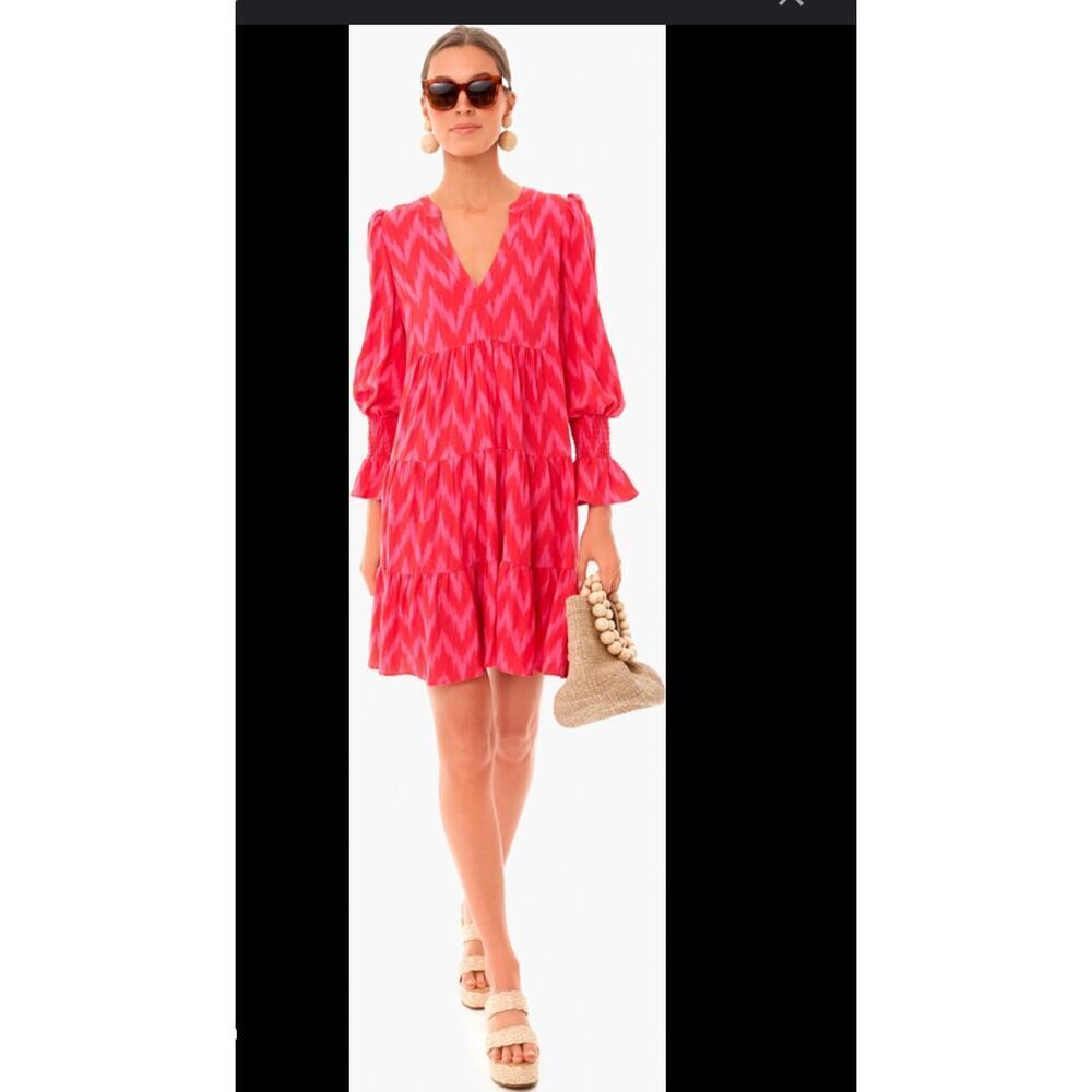 Tuckernuck Pomander Place Ikat Kenzo Dress in Hot Pink Size: L